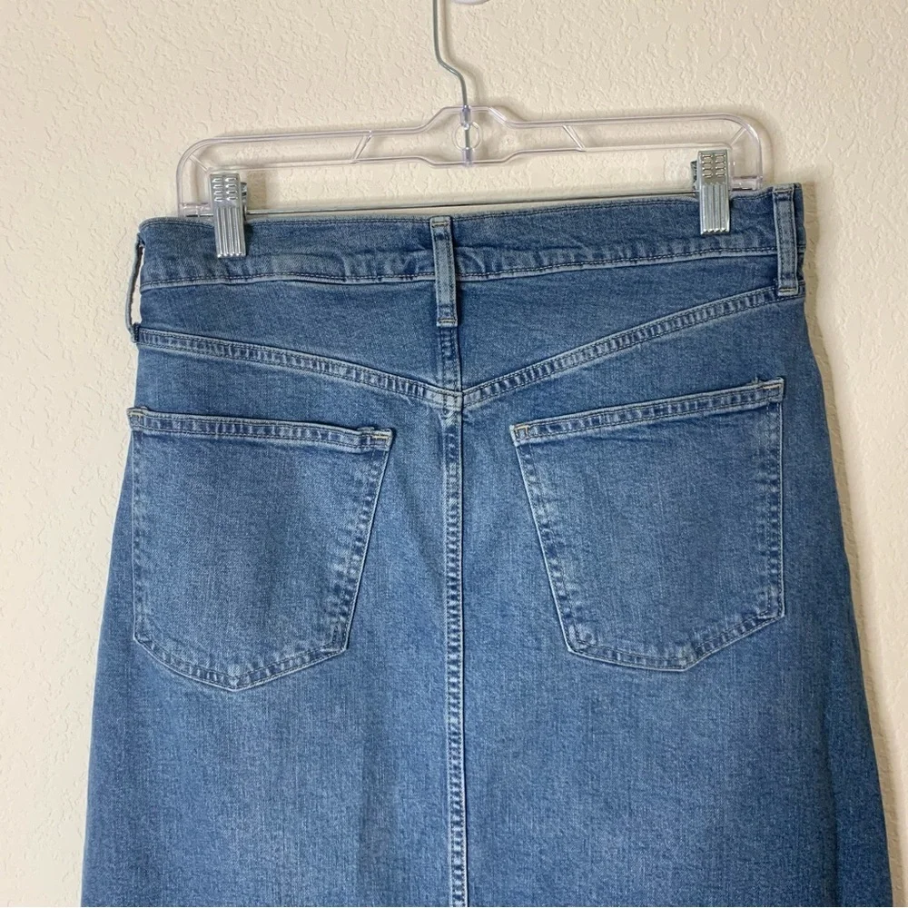 Gap Womens blue denim front slit maxi skirt 8/29
